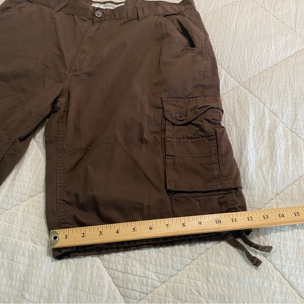 Men's PJ Mark Vintage cotton cargo shorts. Size 38 Chocolate Brown